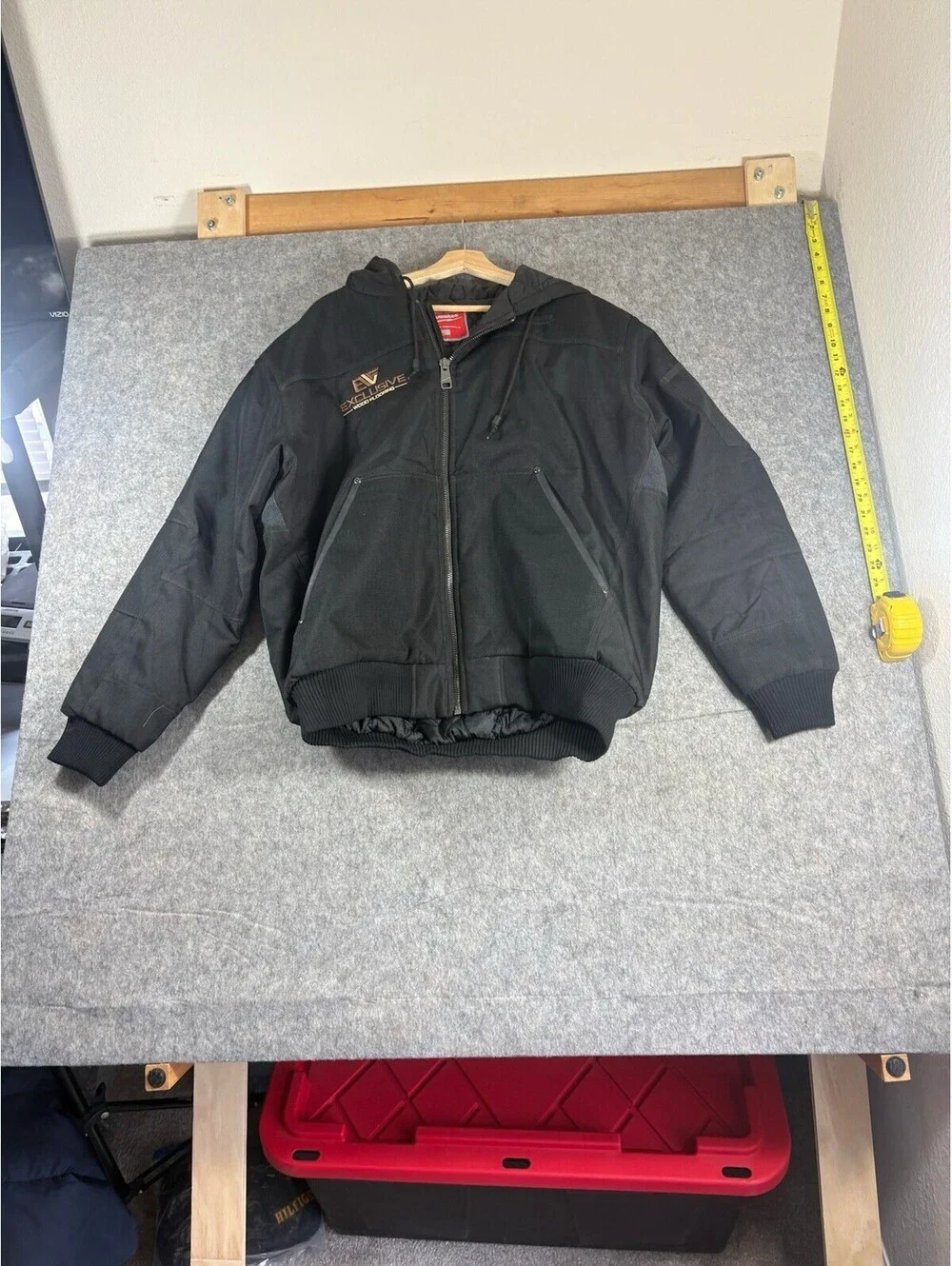Milwaukee Gridiron Hooded Jacket Men L Black Quilt Lined Insulated Workwear